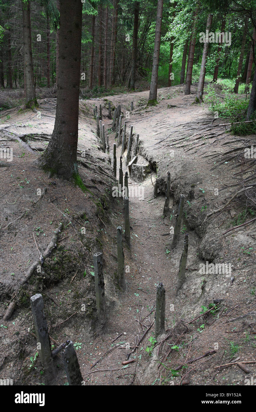 Einen Graben aus dem ersten Weltkrieg, Verdun, Frankreich Stockfoto