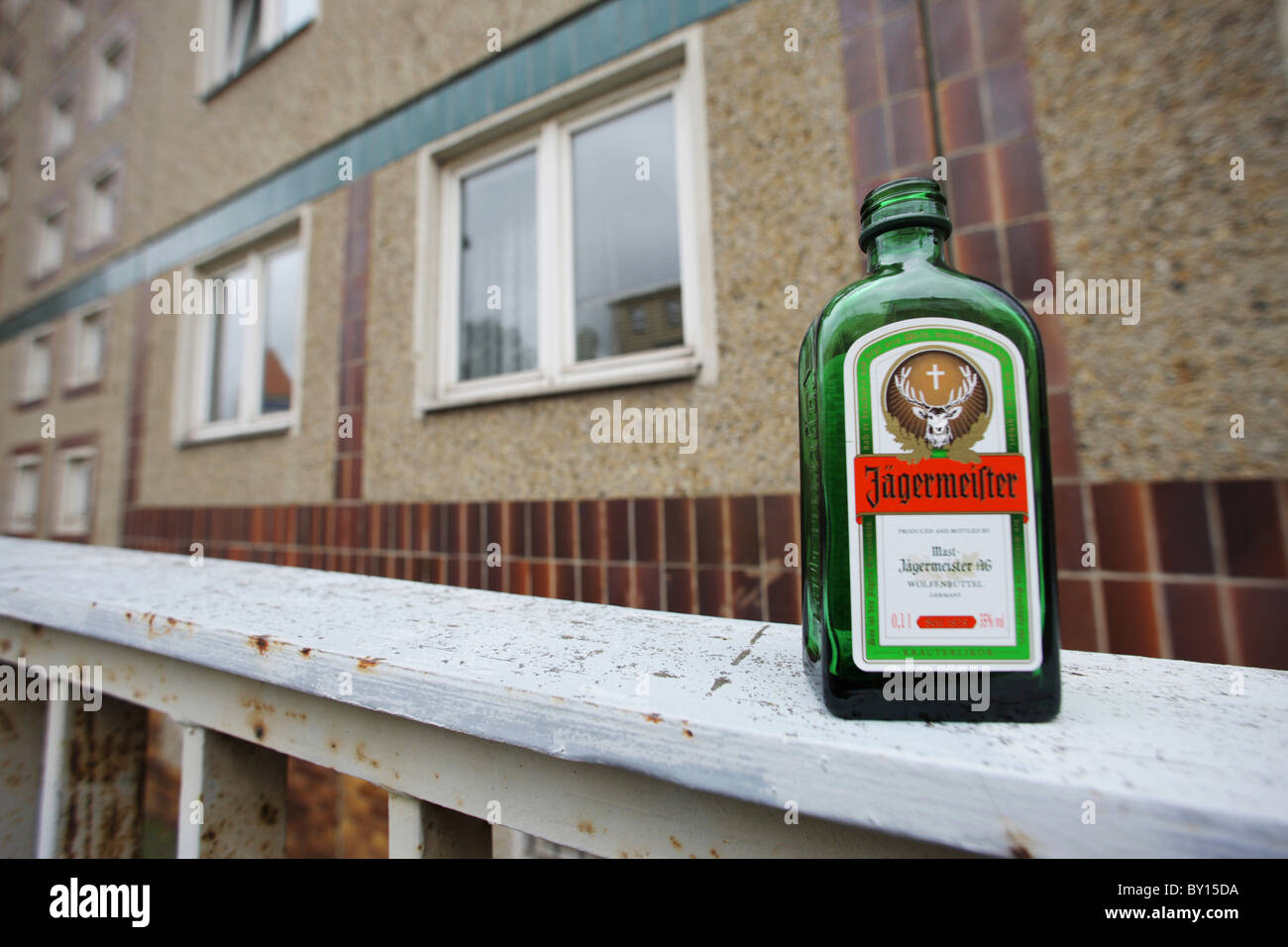 Deutschland - Berlin, 2010-10-04, Jaegermeisterflasche Gerhard Leber Stockfoto