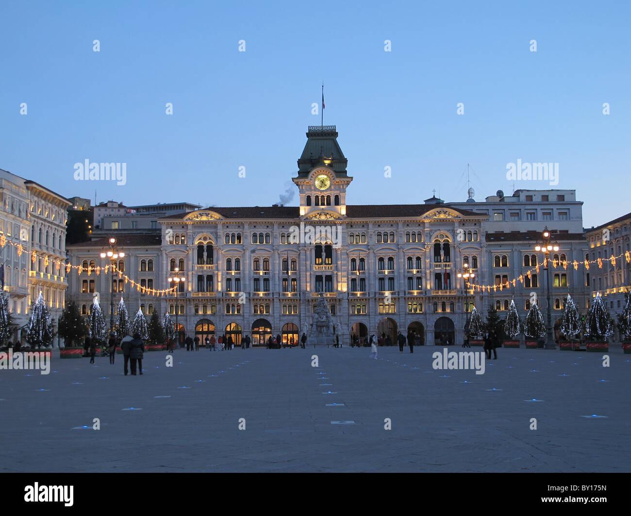 Rathaus von Triest Piazza Unità d ' Italia. Stockfoto