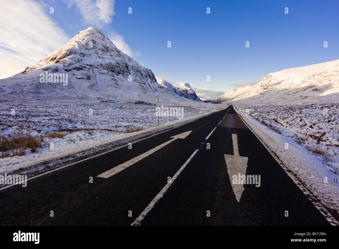 A82 in Glencoe, Schottisches Hochland Stockfoto