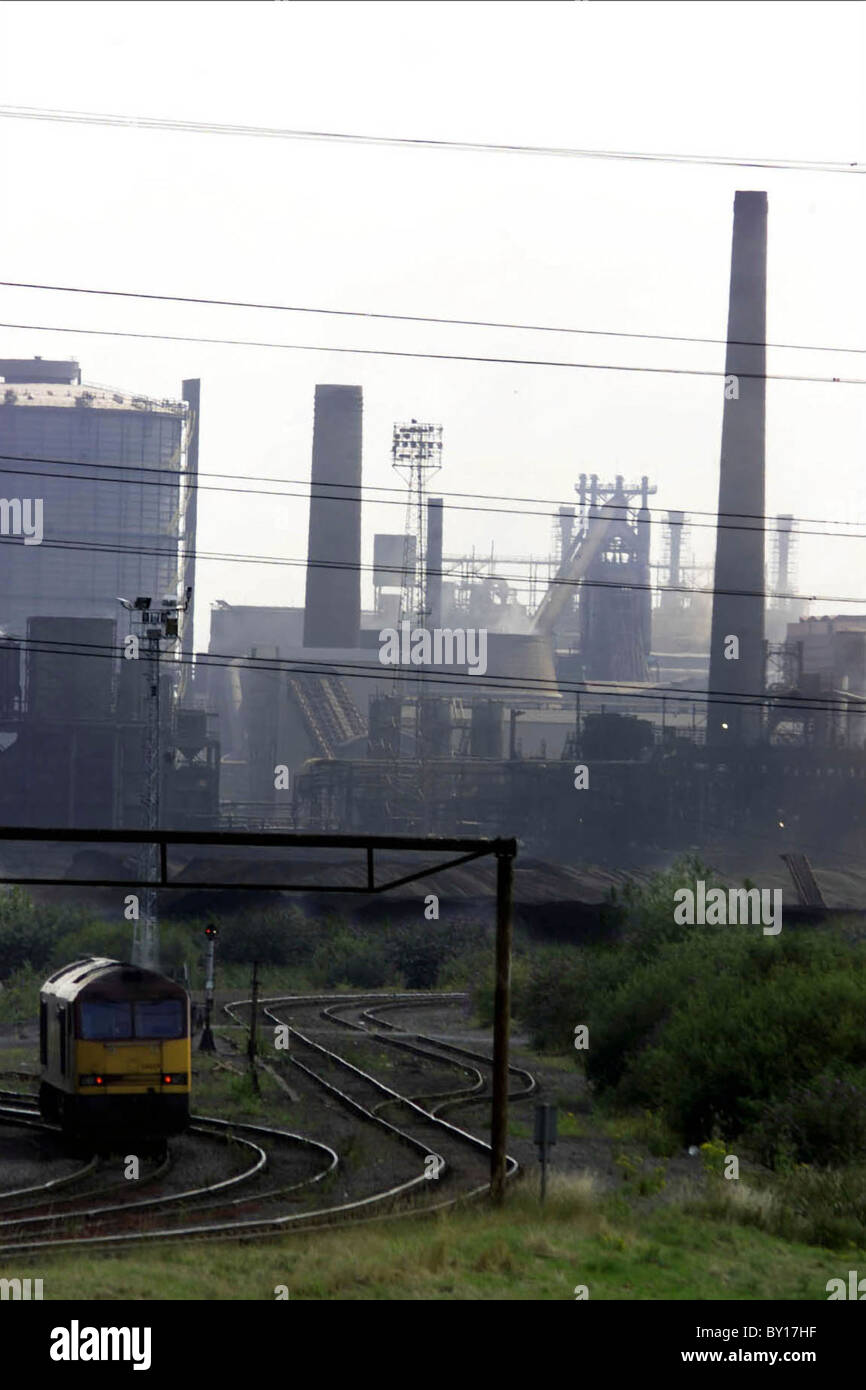 Die Corus Steel Works, Llanwern in der Nähe von Newport. Stockfoto