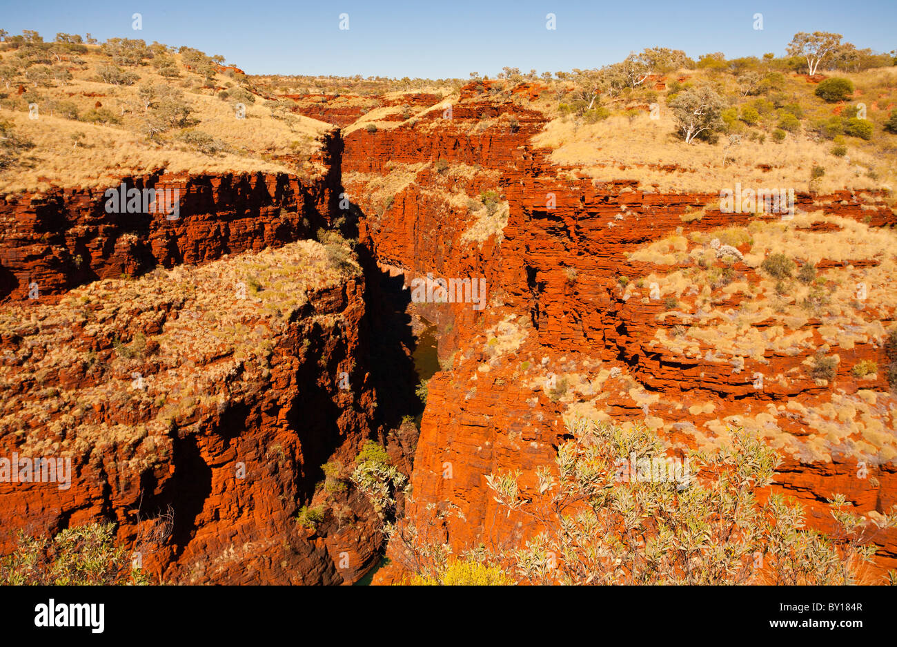 Weano Gorge vom Oxer Lookout, Karilini Nationalpark, Pilbara, Western Australia, Australia Stockfoto