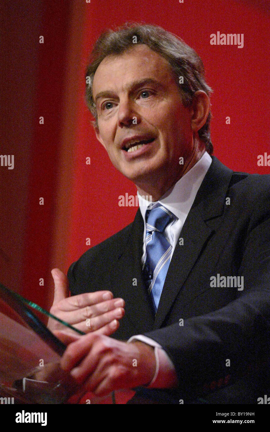 Tony Blair im walisischen Arbeitskonferenz. Stockfoto