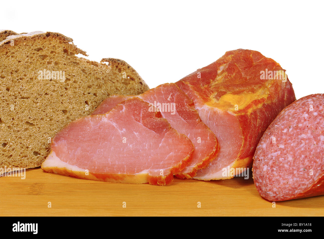 Schinken-Brot-Salami - Schinken-Brot Salami 02 Stockfoto