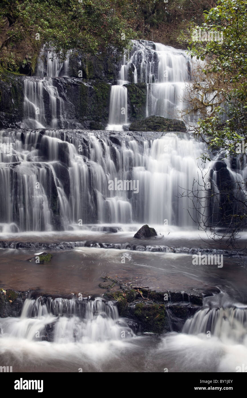Neuseeland, Südinsel, die Catlins.  Purakaunui Falls, Stockfoto