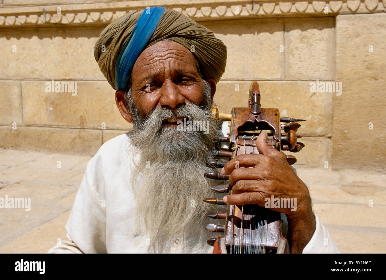 Blinde Musiker, Jaisalmer (Rajasthan), Indien Stockfoto
