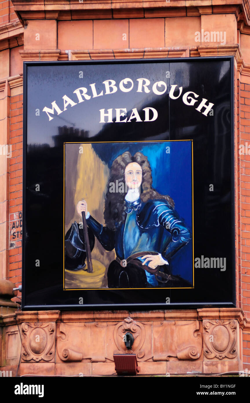 Marlborough Head Pub Schild, Audley Nordstraße 24 Mayfair, London, England, Vereinigtes Königreich Stockfoto