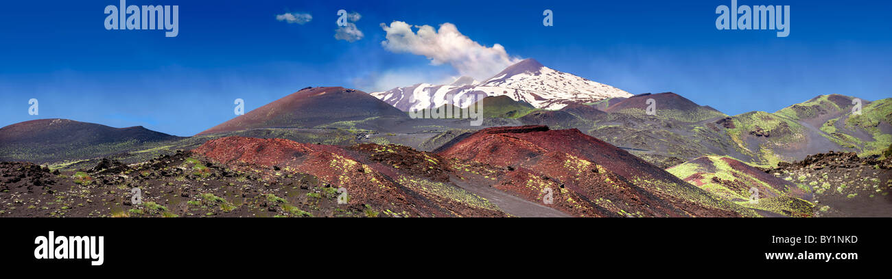 Vulkanasche an den Hängen des Ätna, aktiven olkanischen Berg, Sizilien Stockfoto