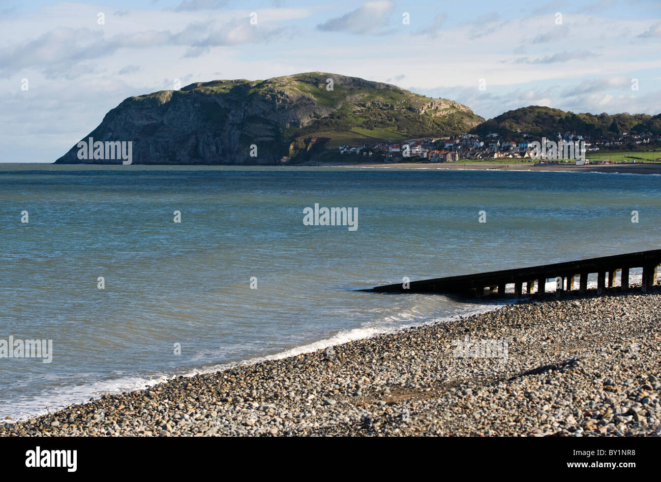 UK, Nord Wales; Llandudno. Eine Bootsrampe am Strand von der viktorianischen Seestadt Stadt Llandudno Stockfoto