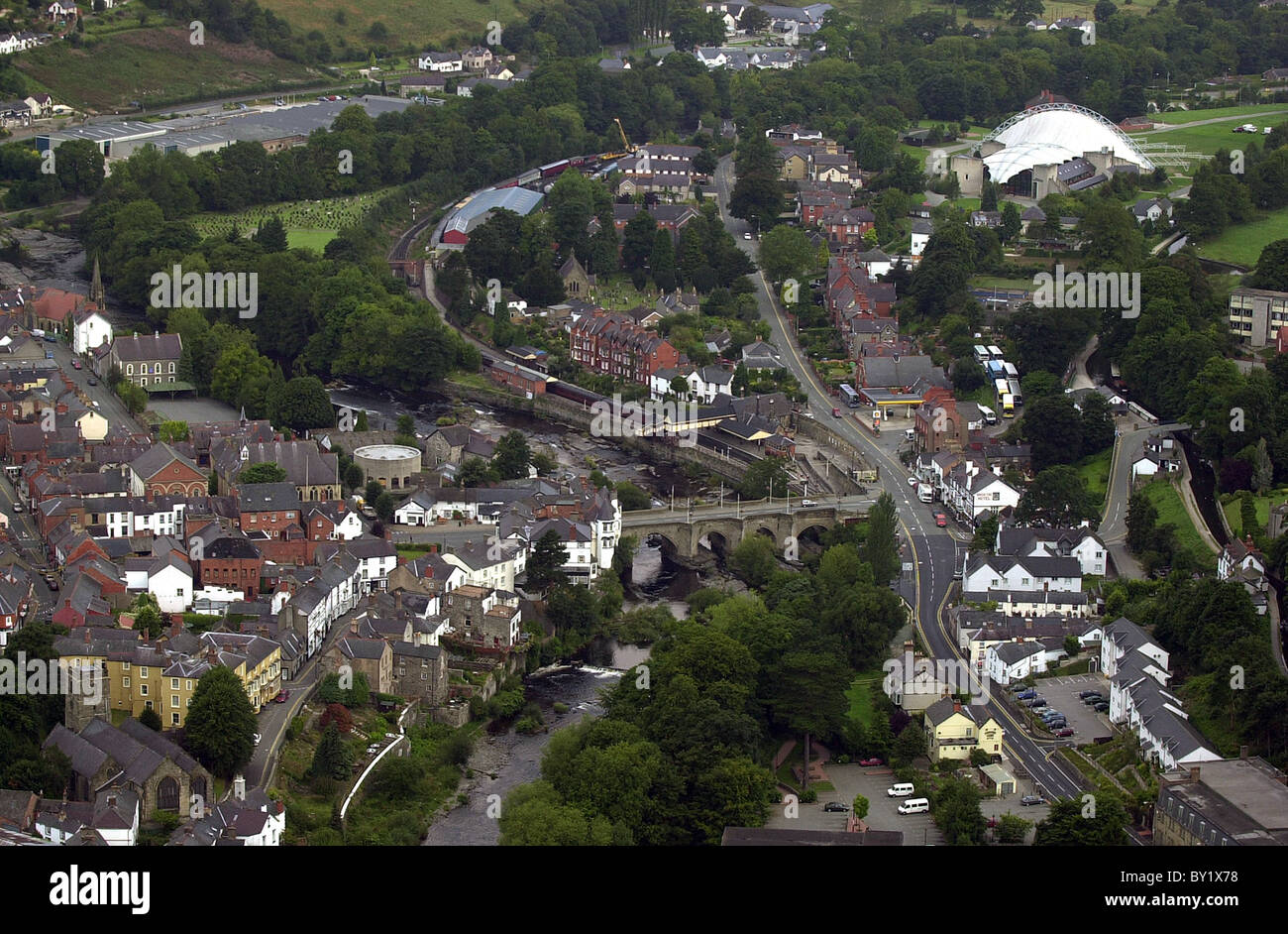 Luftaufnahme von Llangollen 2003 Stockfoto