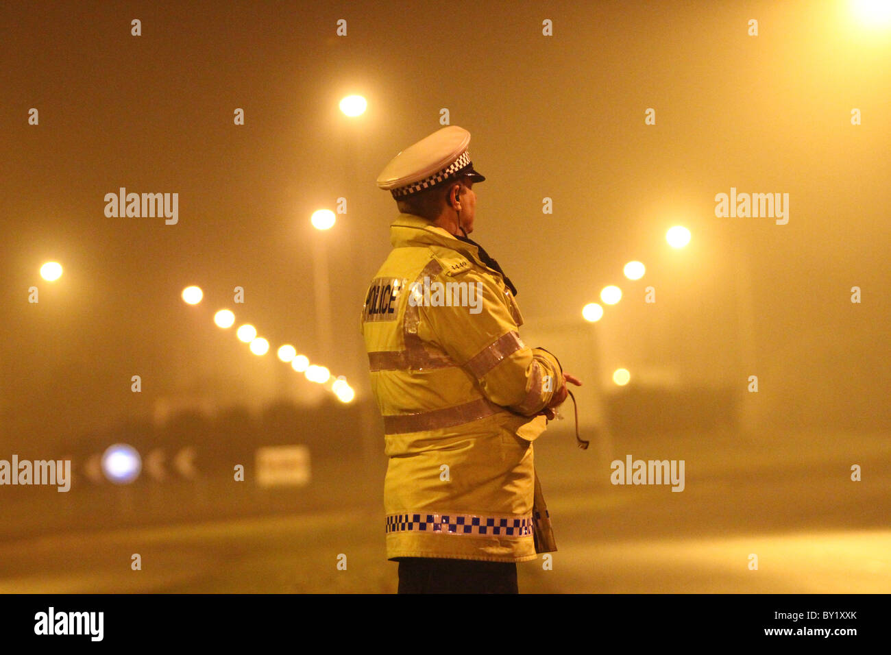 Weihnachten Getränk Laufwerk Initiative durch die Thames Valley Police in Stadt von Milton Keynes, England, Großbritannien. Stockfoto