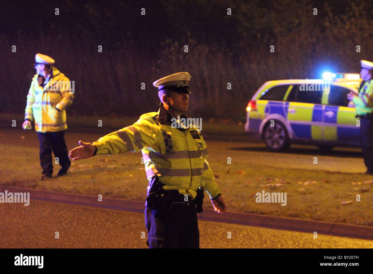 Weihnachten Getränk Laufwerk Initiative durch die Thames Valley Police in Stadt von Milton Keynes, England, Großbritannien. Stockfoto