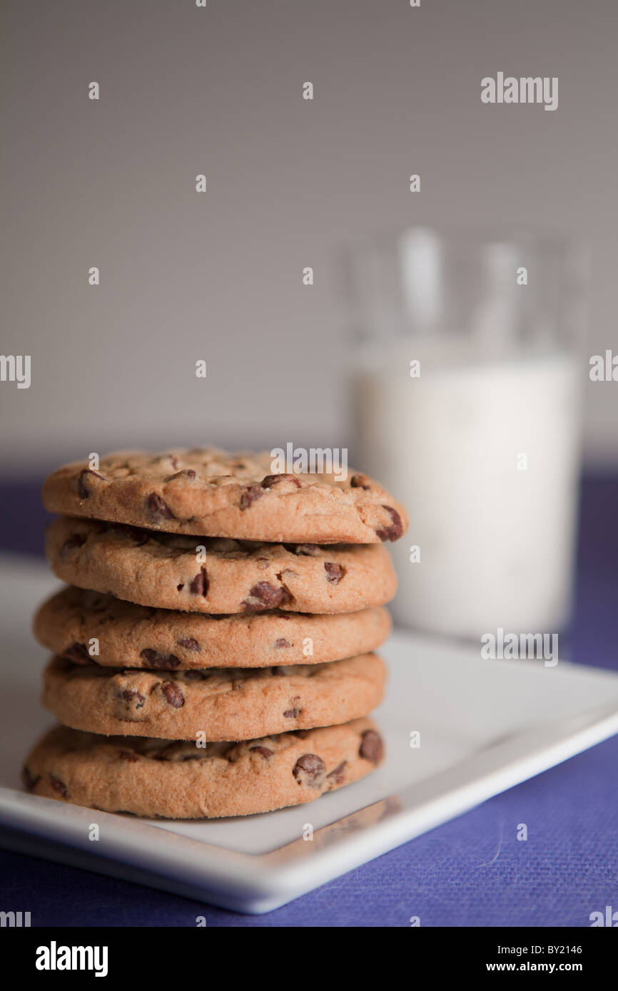 Kekse und Milch Stockfoto