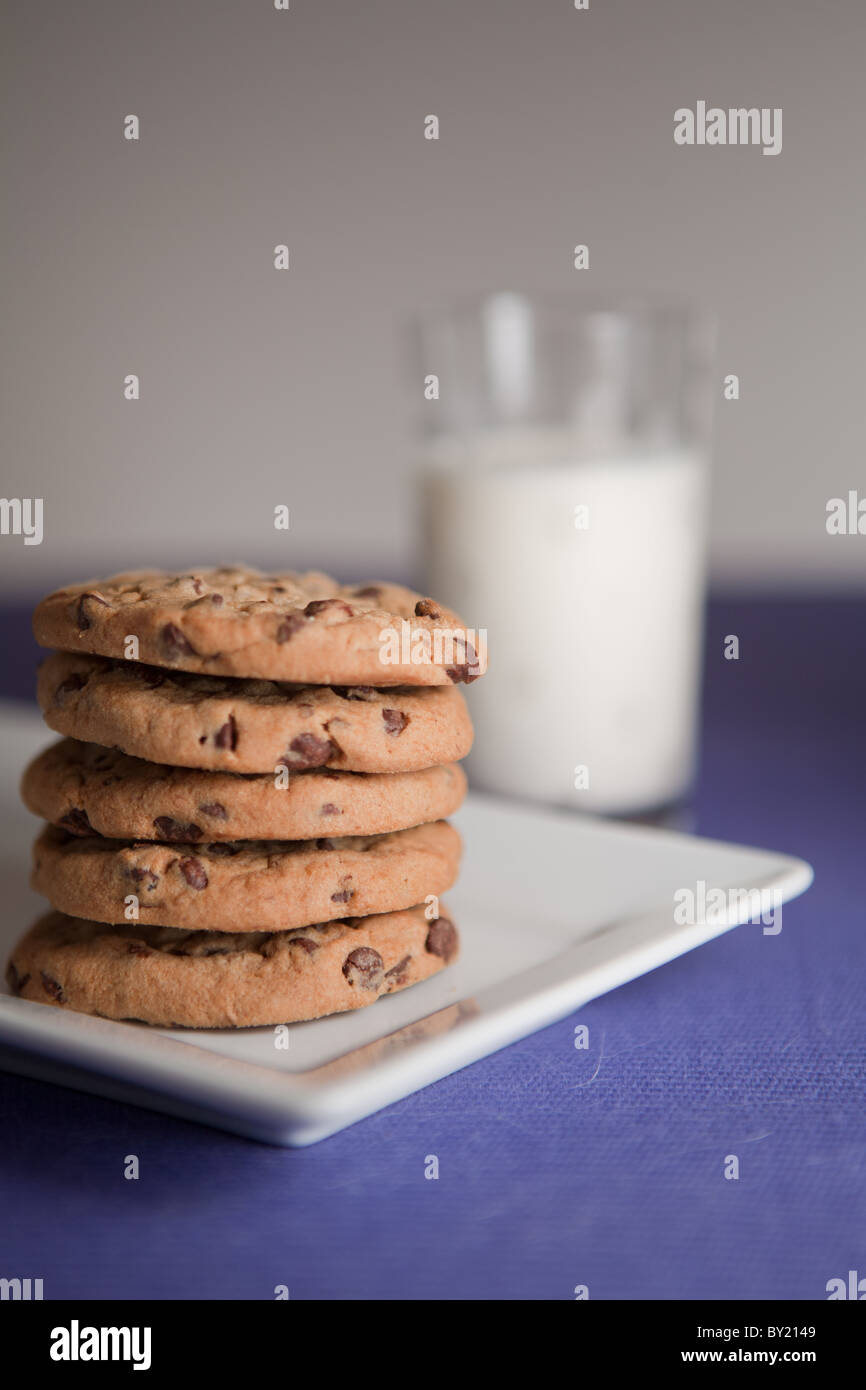 Kekse und Milch Stockfoto