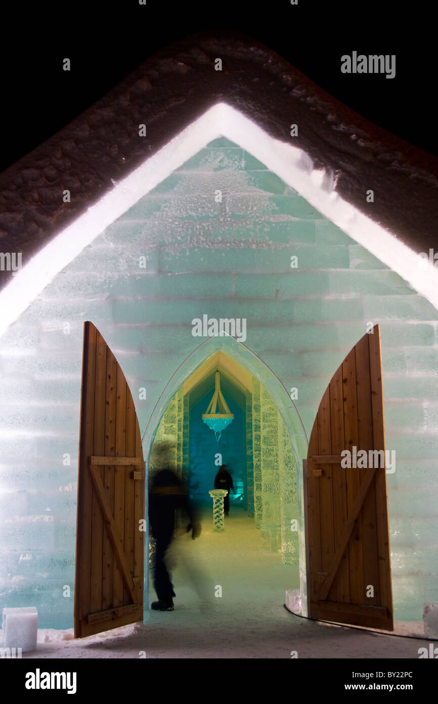 Eishotel in Quebec, Kanada. Stockfoto