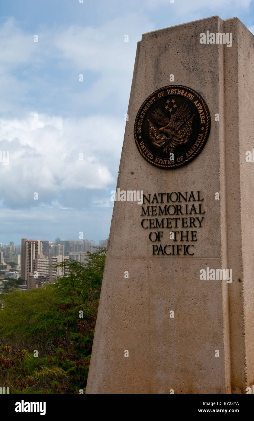 National Memorial Cemetery Pazifik Punchbowl in Honolulu Hawaii Oahu Stockfoto