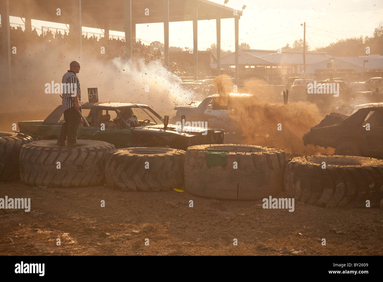 Demolition Derby County Fair in PA Stockfoto