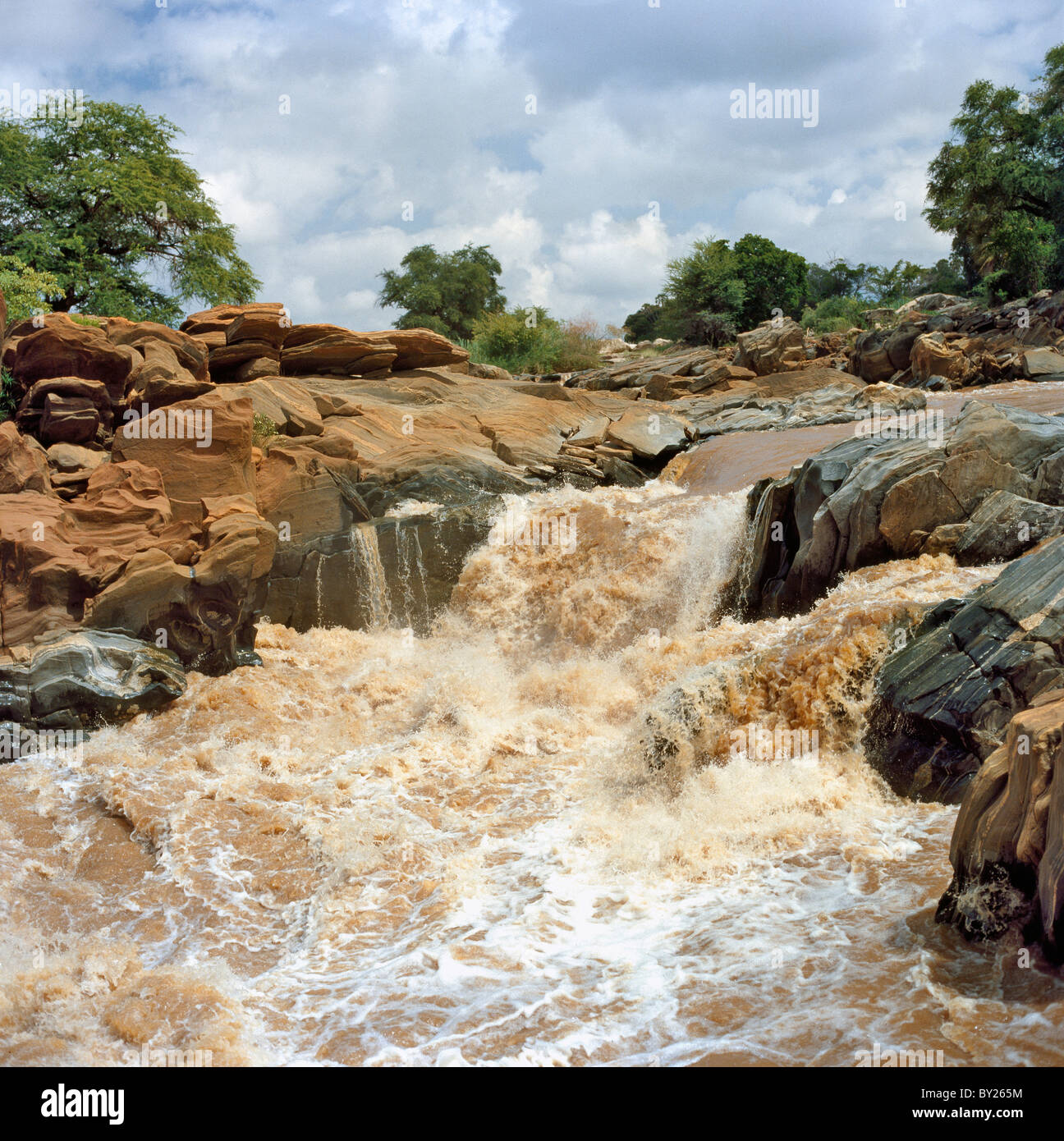 Adamson s fällt am Tana River, benannt nach der berühmten Wildhüter George Adamson und seine Frau, Joy, Elsa Löwen Ruhm. Stockfoto