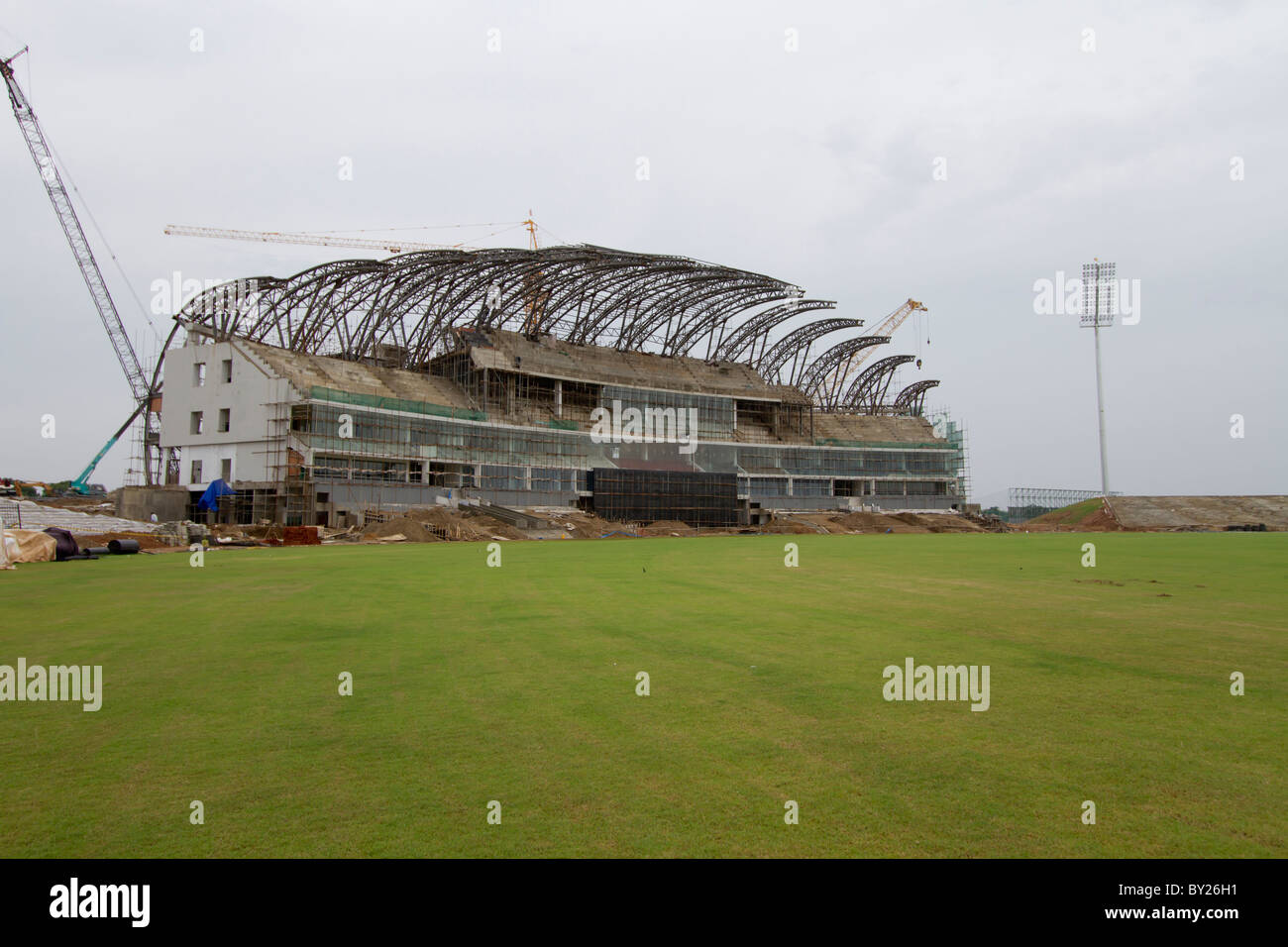 Mahinda Rajapakse International Cricket-Stadion am Sooriyawewa, Hambantota, ICC World Cup Veranstaltungsort Foto aufgenommen am 10. Januar 2010. Stockfoto