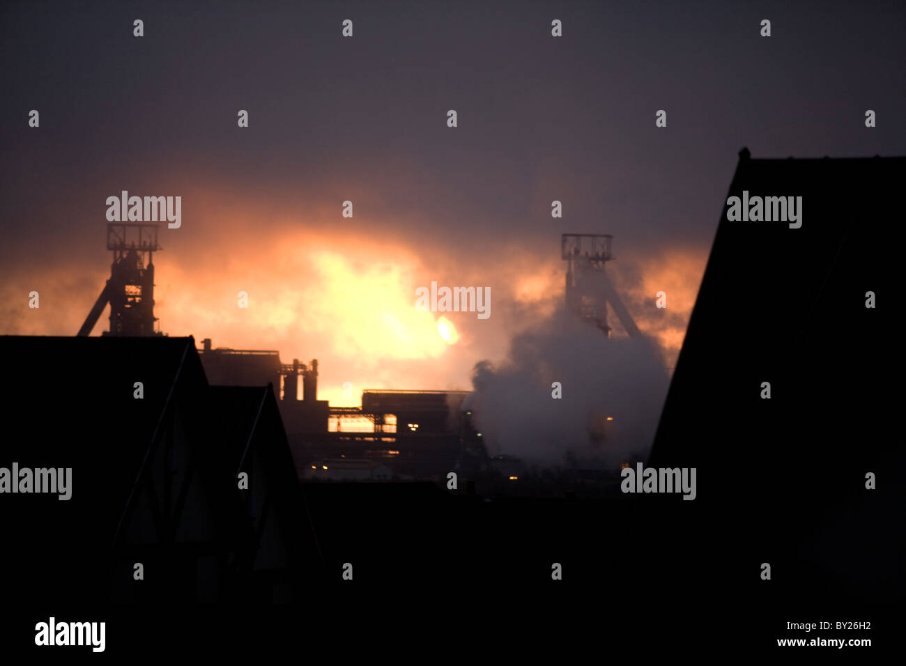 Stahlwerk Port Talbot, South Wales. Stockfoto