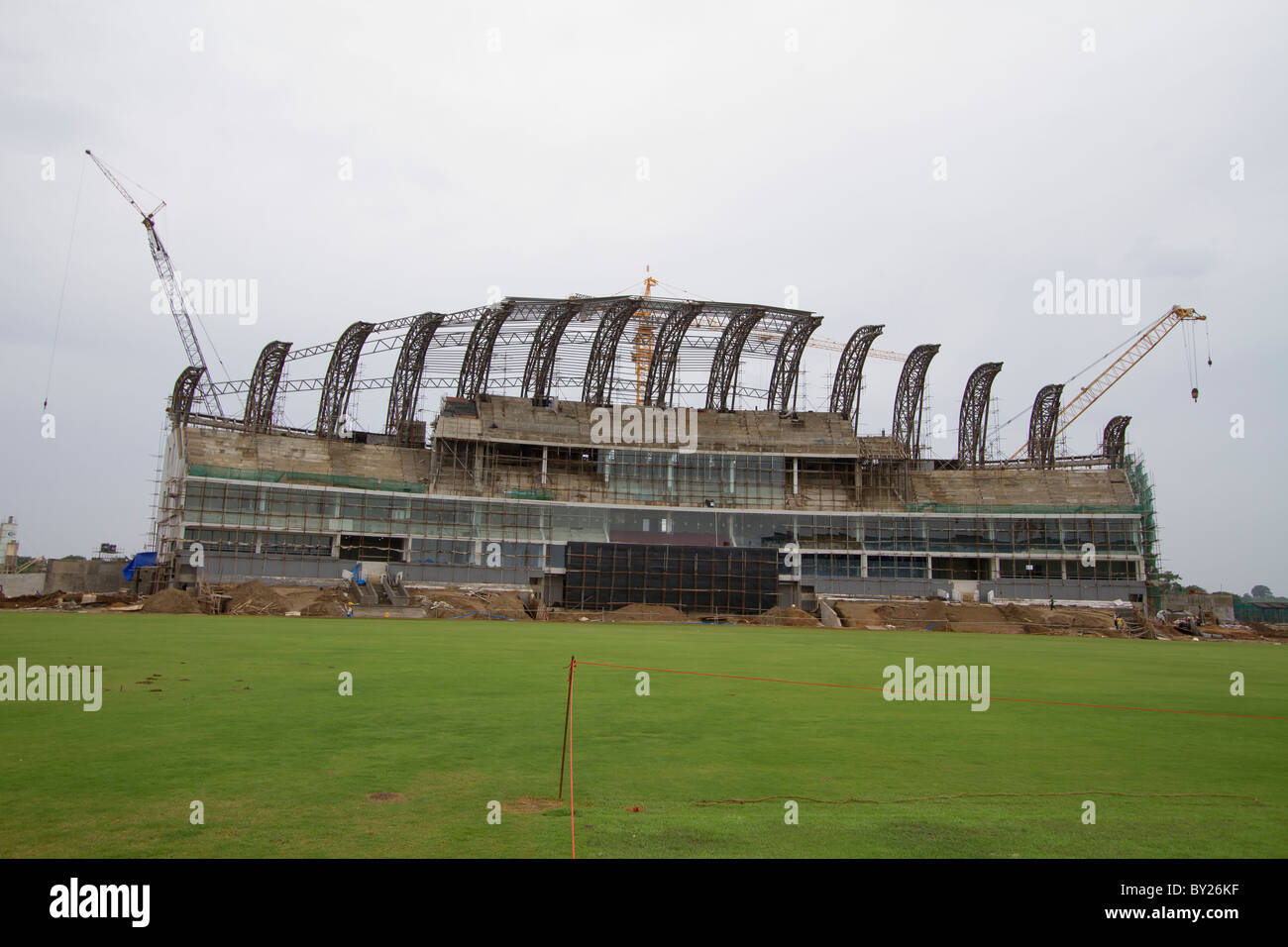 Mahinda Rajapakse International Cricket-Stadion am Sooriyawewa, Hambantota, ICC World Cup Veranstaltungsort Foto aufgenommen am 10. Januar 2010. Stockfoto