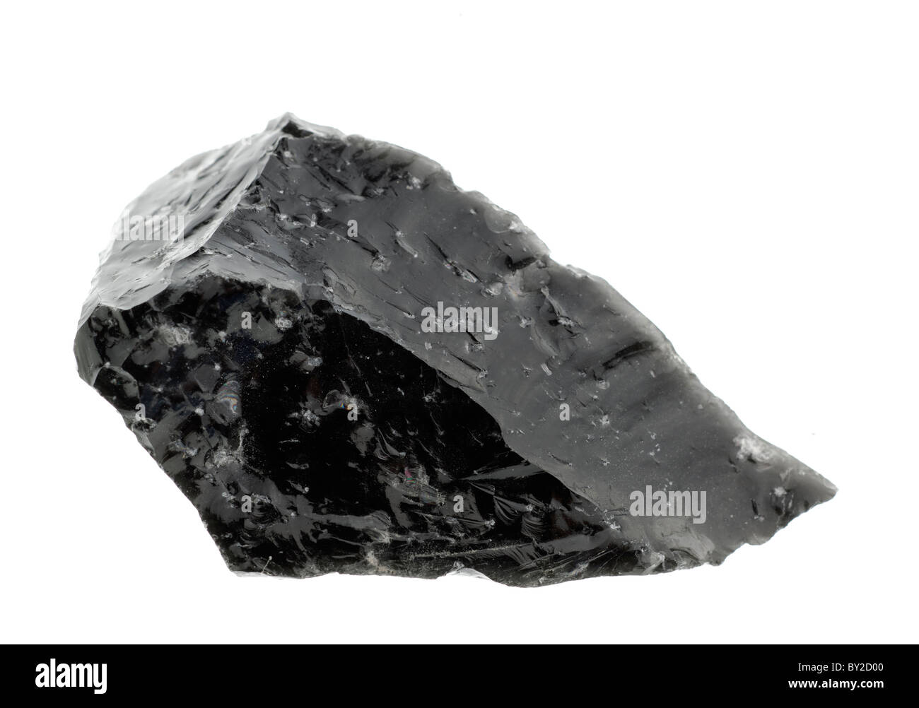 Obsidian. Eruptivgestein Probe Stockfoto