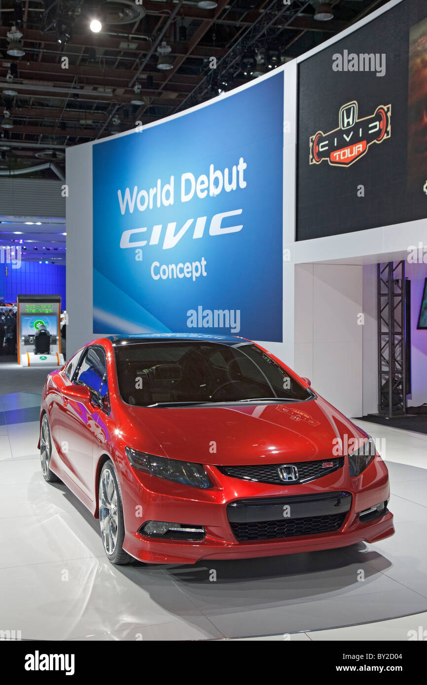 Detroit, Michigan - der Honda Civic Si Concept Car auf dem Display auf der North American International Auto Show. Stockfoto