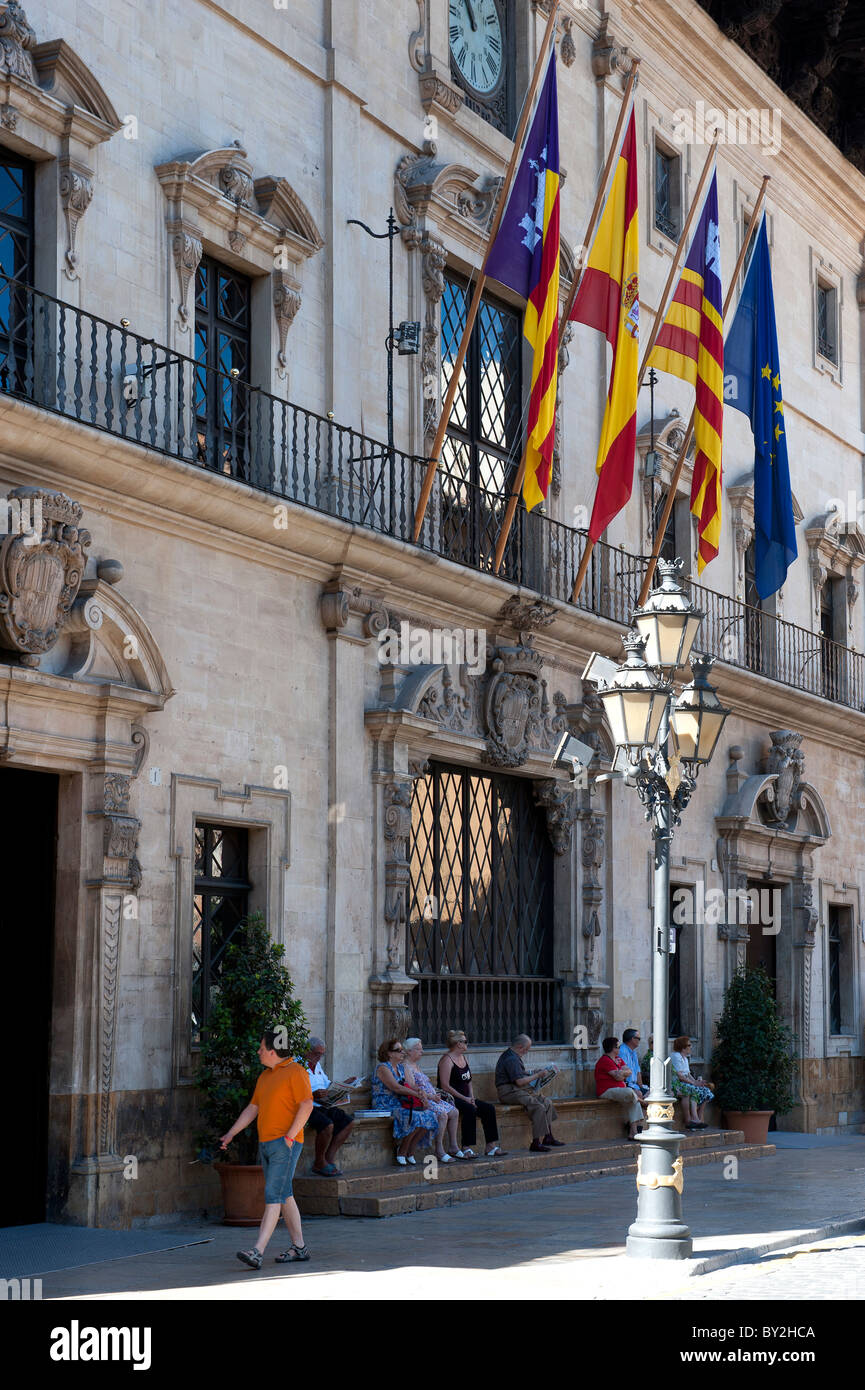Gebäude-Fassade in der Altstadt Palma Mallorca Stockfoto