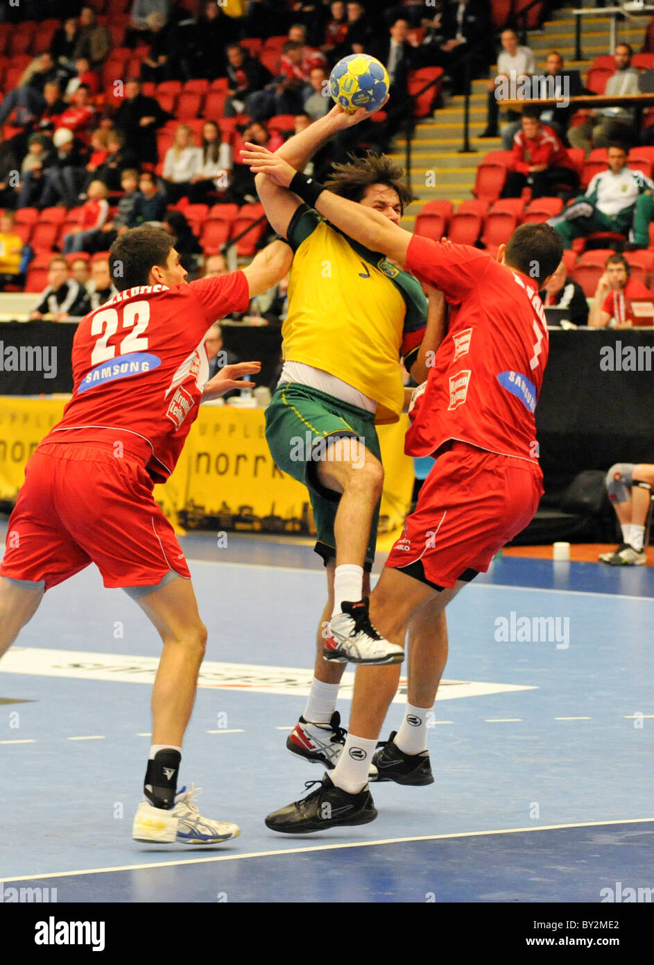 Welt Meisterschaft Handball 2011 in Schweden - Österreich Vs Brasilien Stockfoto