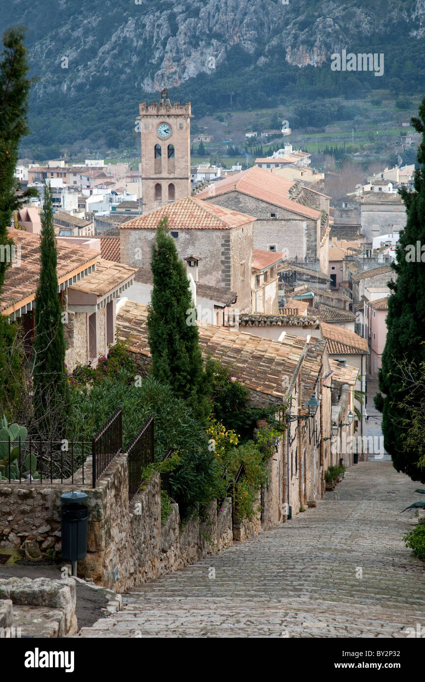 Die Stadt Pollenca auf Mallorca die Calvari Schritte entnommen Stockfoto
