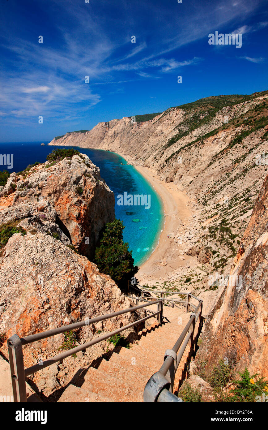 Platia Ammos Strand auf der Insel Kefalonia, Ionische Meer, Griechenland Stockfoto