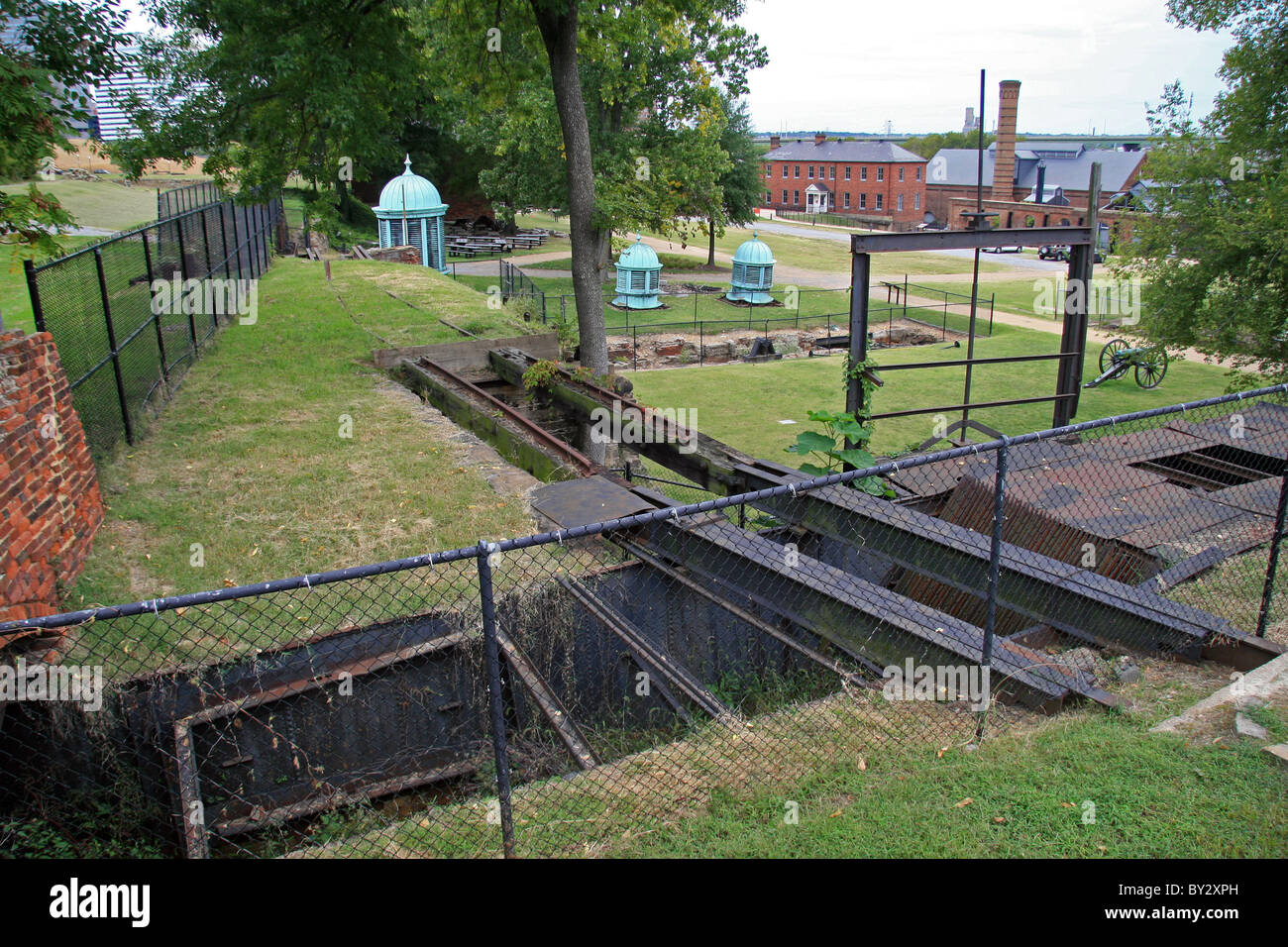 Außenansicht der Begründung des Tredegar Iron Works Museum, Richmond, VA, Vereinigte Staaten von Amerika. Stockfoto
