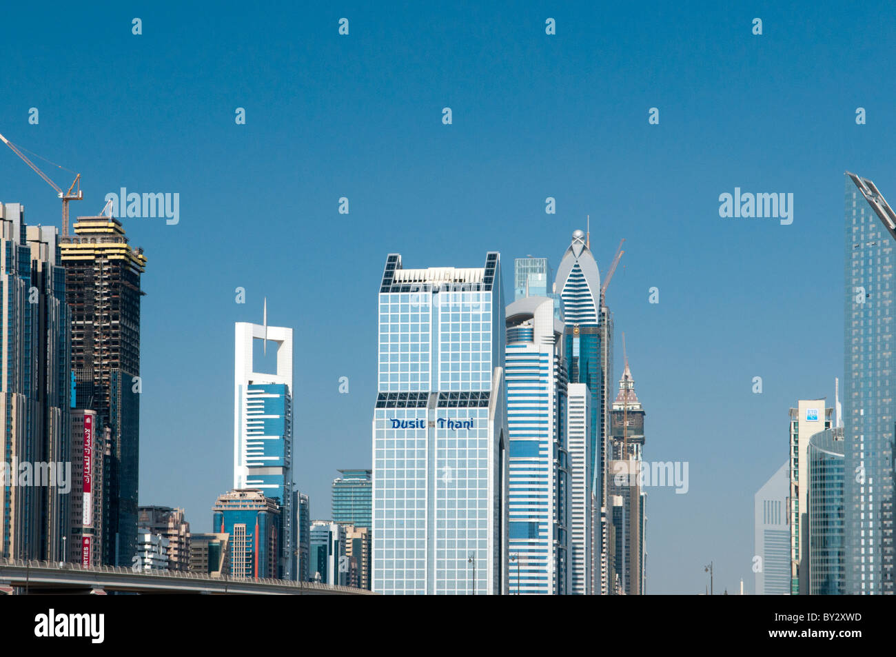 Dusit Thani Hotel Dubai, die Bestandteil der Skyline von Dubai Stockfoto