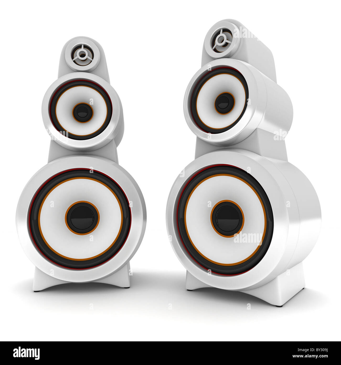 zwei Spalten auf einem weißen Hintergrund Stockfoto