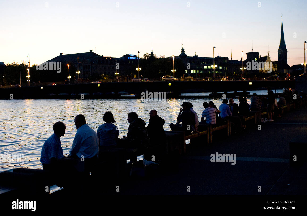 Die Promenade am Zürichsee, Zürich, Schweiz Stockfoto