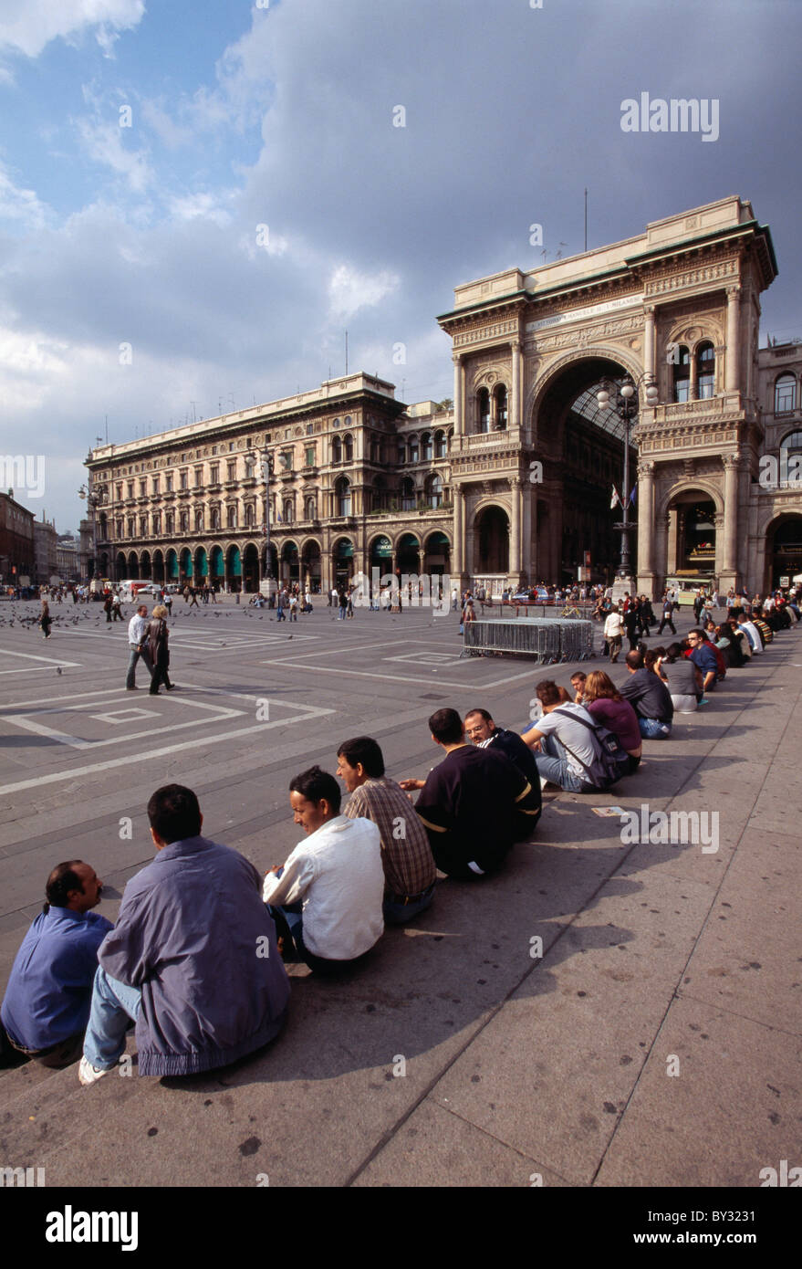 Piazza Duomo und Shoppingarcade Galeria Vittorio Emauele II, Mailand, Italien Stockfoto