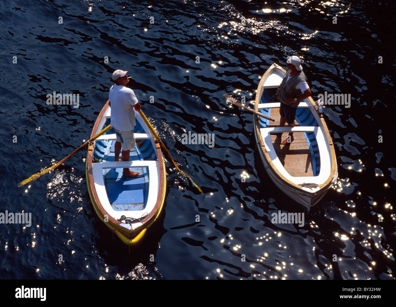Boot zur blauen Grotte, Capri, Italien Stockfoto