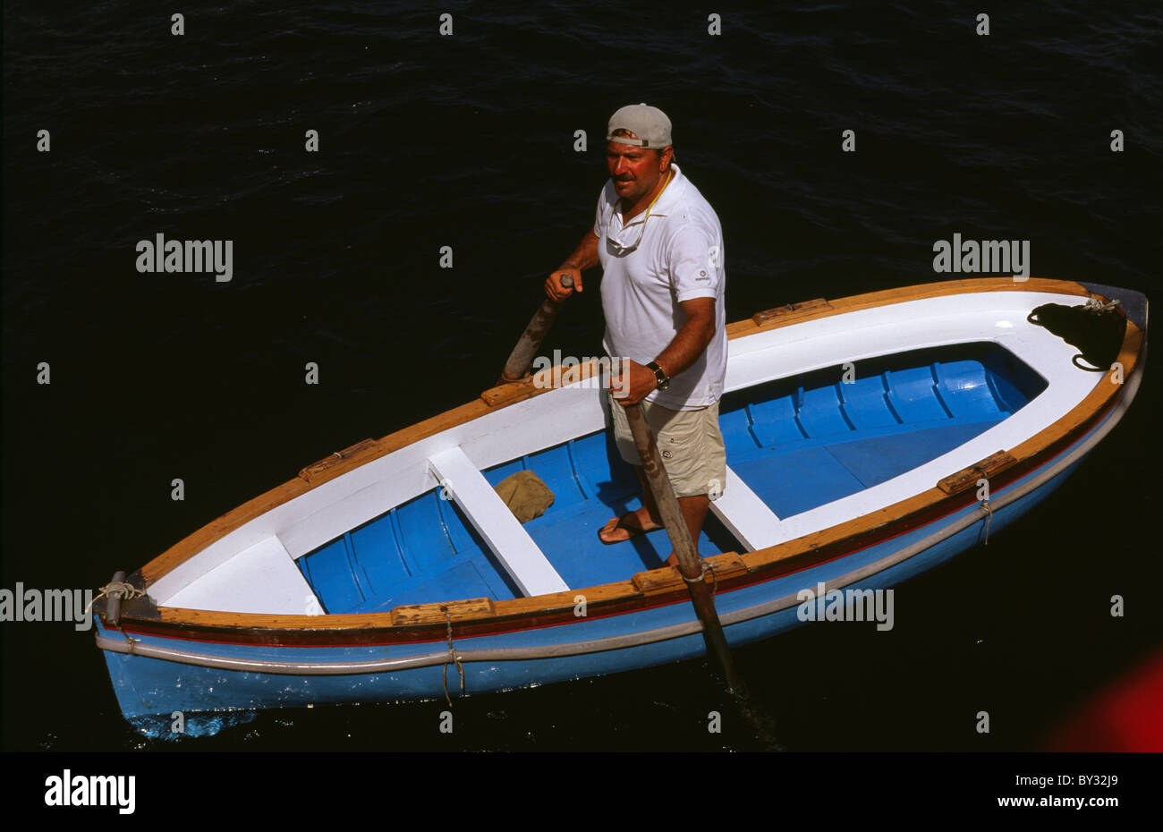 Boot zur blauen Grotte, Capri, Italien Stockfoto