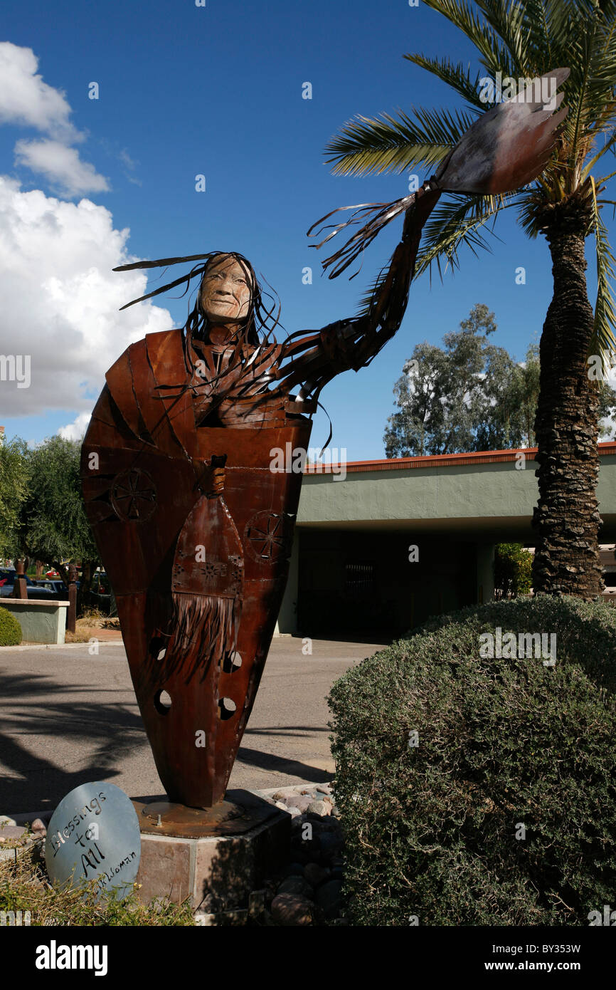 Native American Statur Kunst in Scottsdale, Arizona. Stockfoto