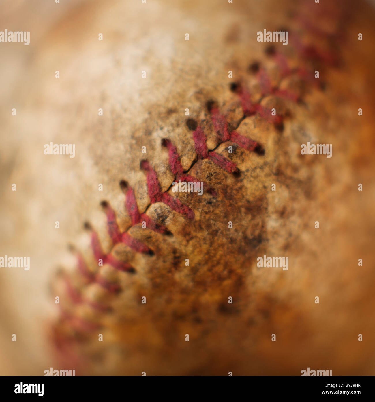 Naht auf antiken baseball Stockfoto