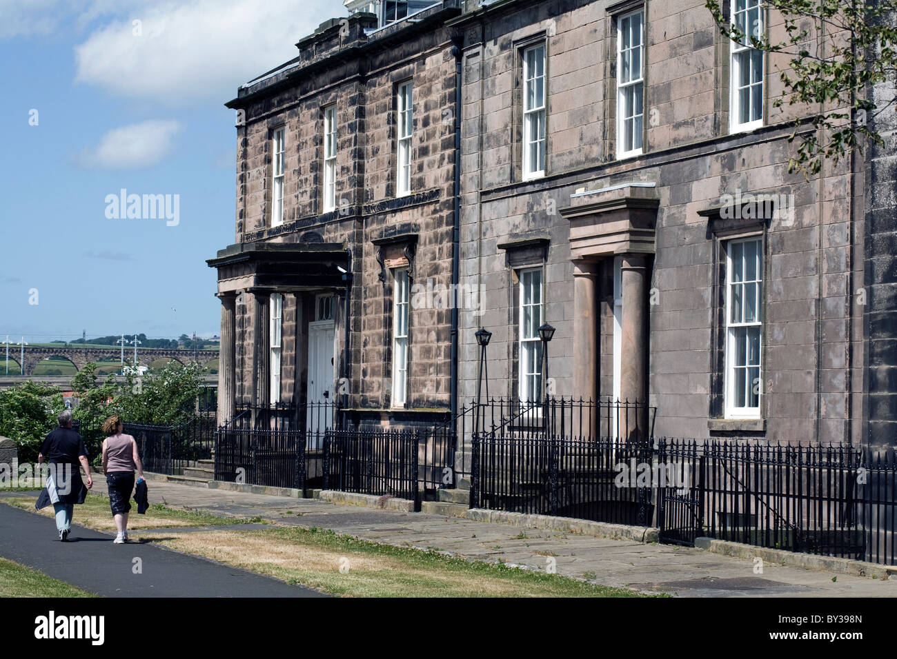 Wellington Terrasse Berwick-upon-Tweed Northumberland England Stockfoto