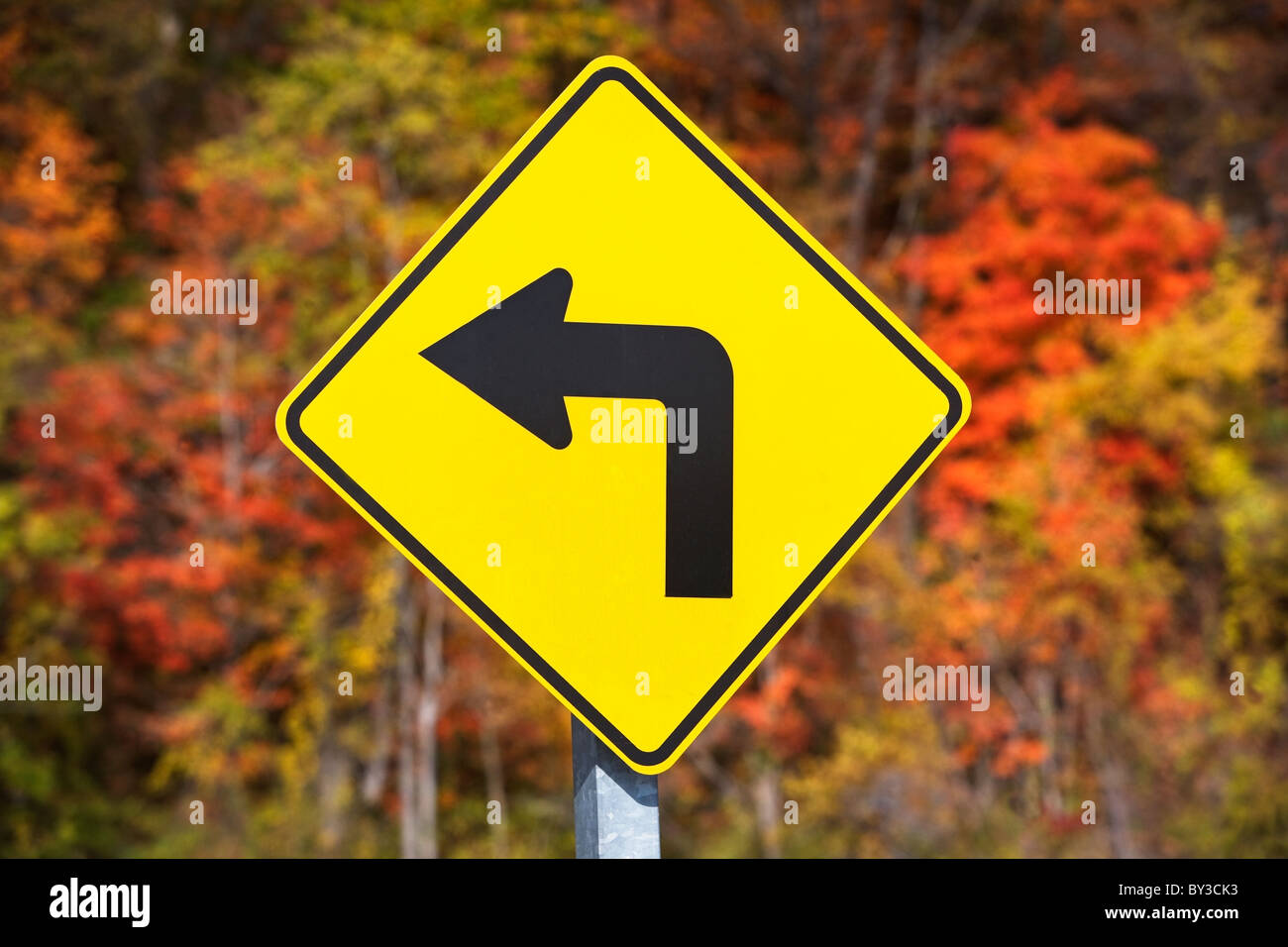 USA, New York, Croton, gelbes Schild Stockfoto