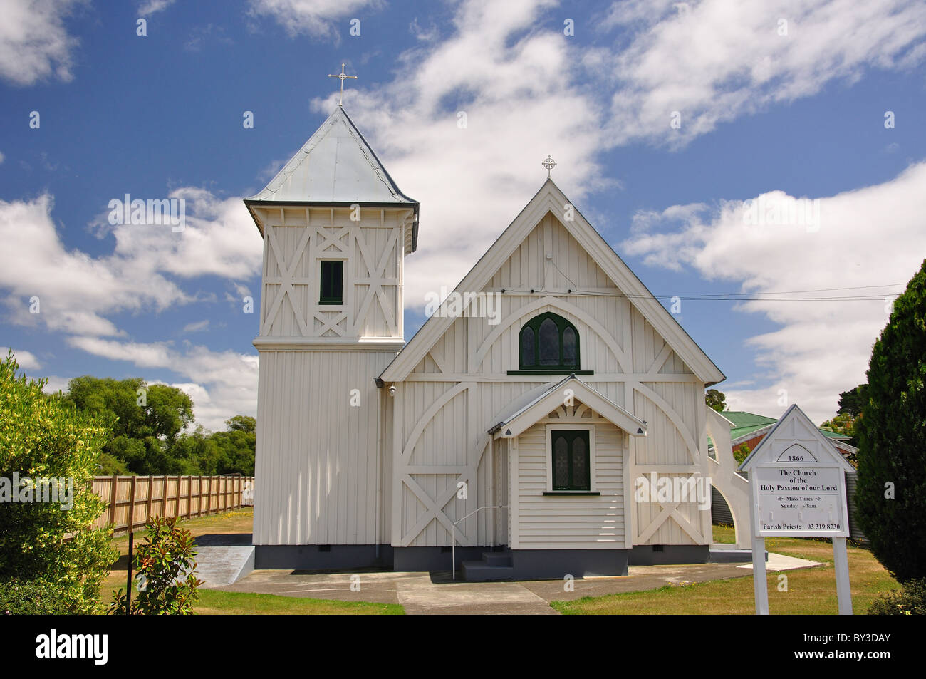 Die Kirche der Heiligen Passion (AD1866), Amberley, North Canterbury, Region Canterbury, Südinsel, Neuseeland Stockfoto