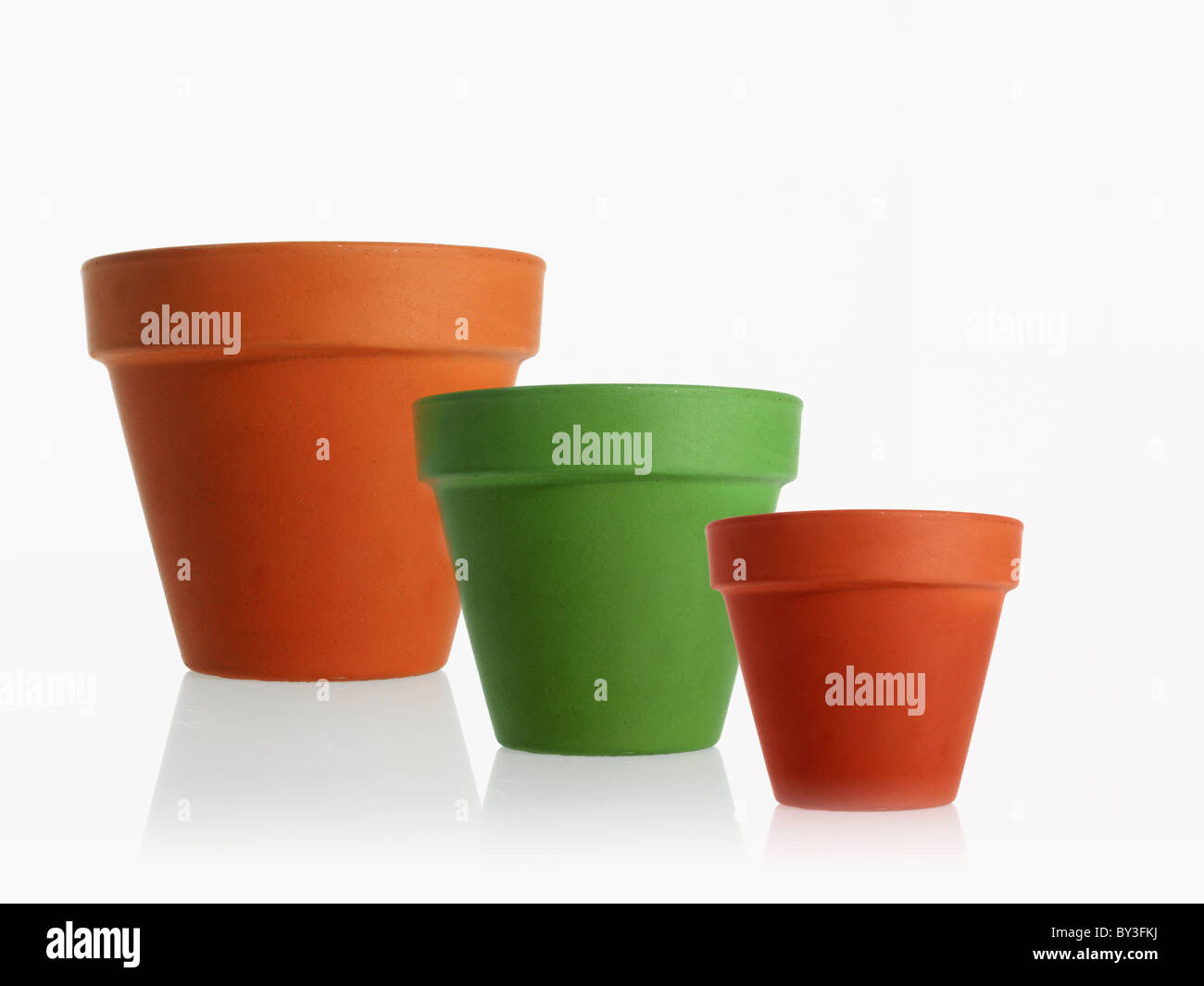 Studioaufnahme von Blumentöpfen Stockfoto