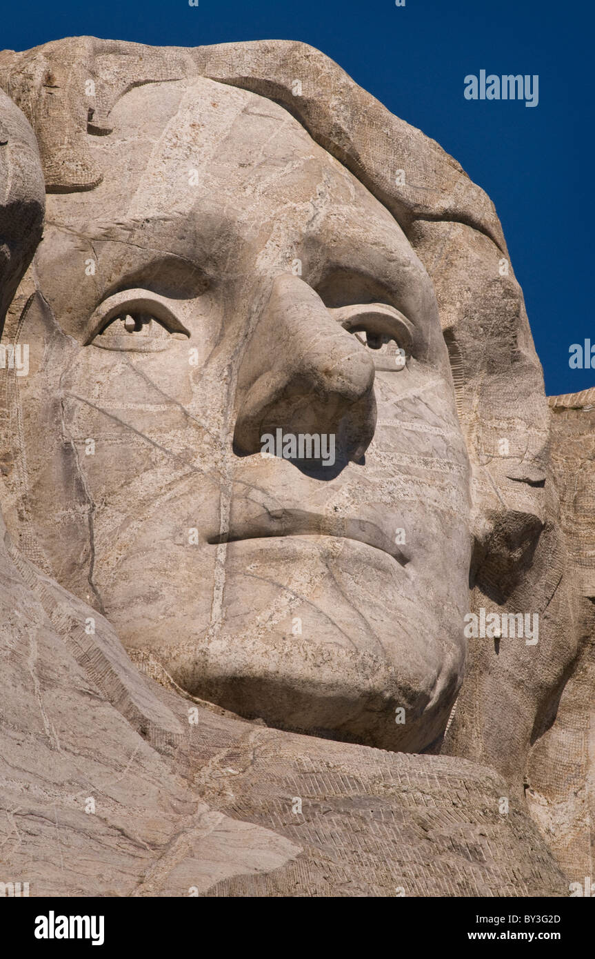 USA, South Dakota, Thomas Jefferson am Mount Rushmore National Monument Stockfoto