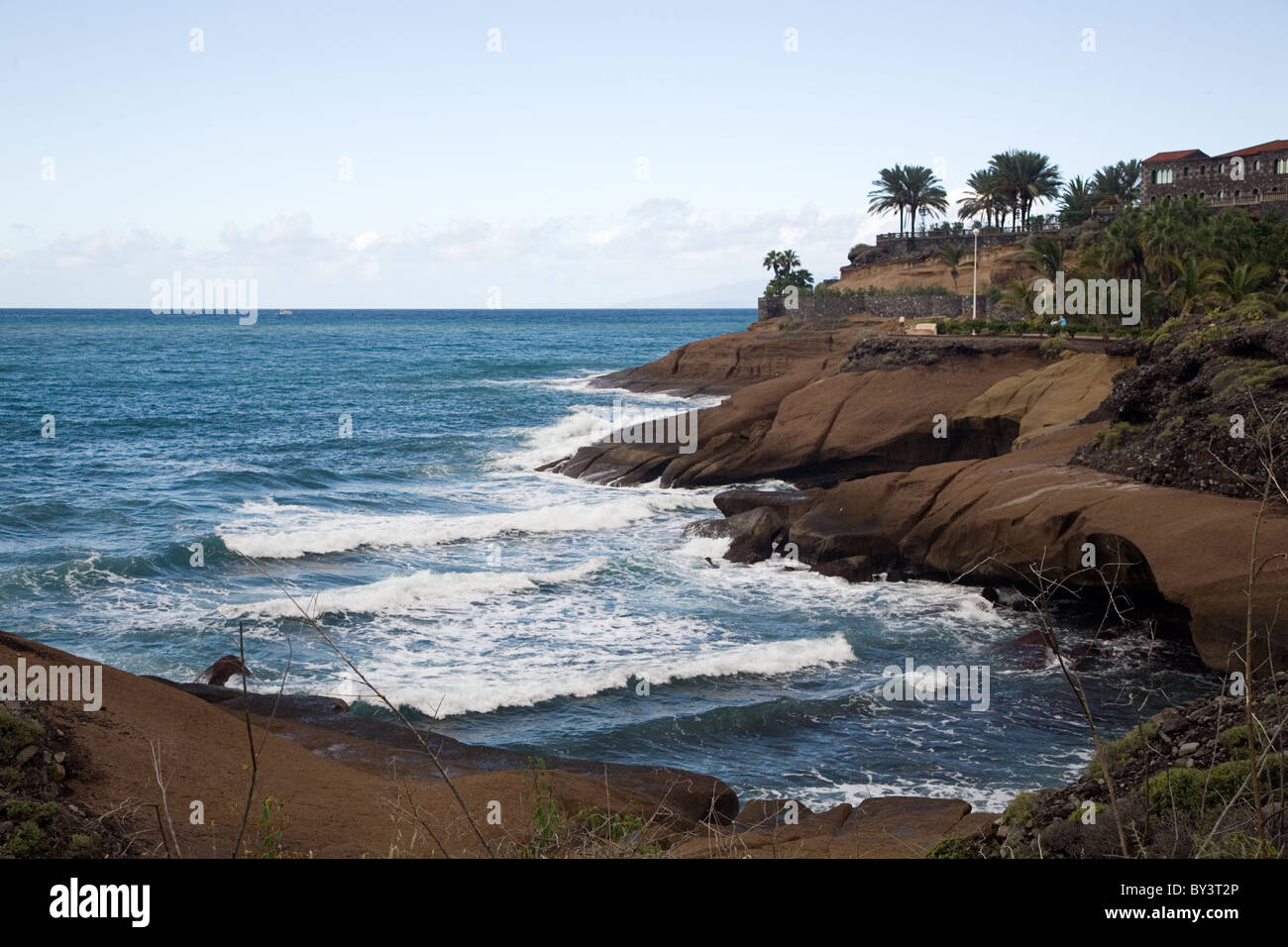 Felsige Küste der Costa Adeje, Teneriffa, Kanarische Inseln, Spanien Stockfoto