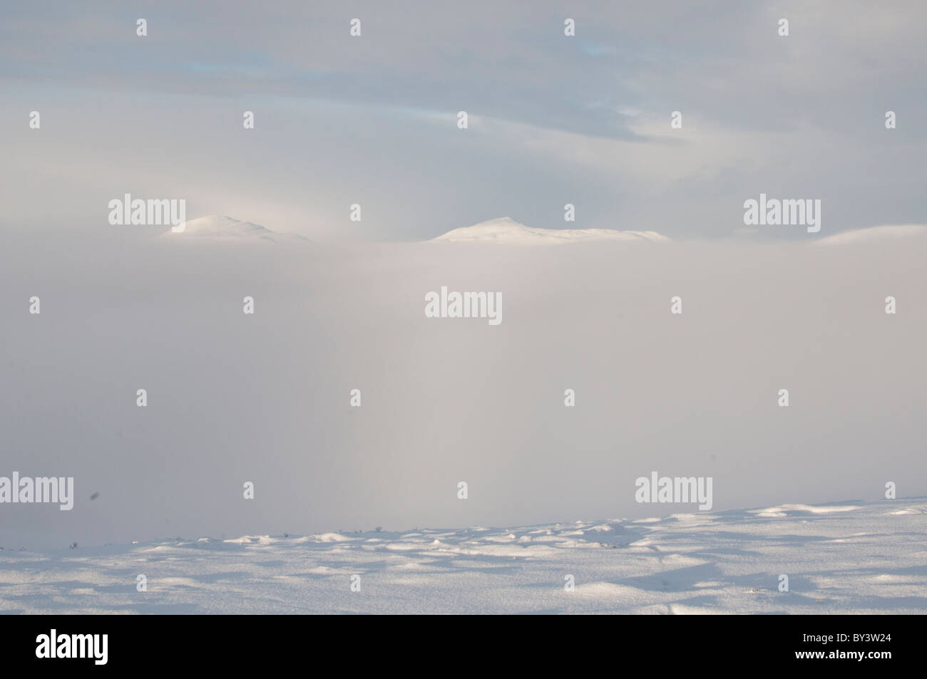 verschneite Landschaft Schottland Stockfoto