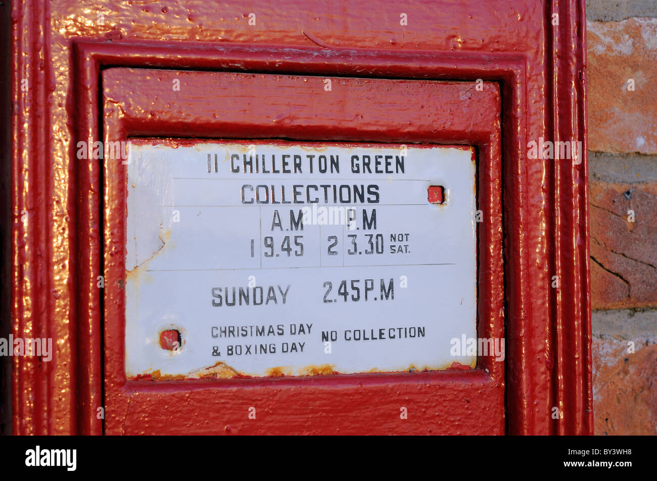 Ein viktorianisches In Wand Royal Mail Briefkasten Stockfoto