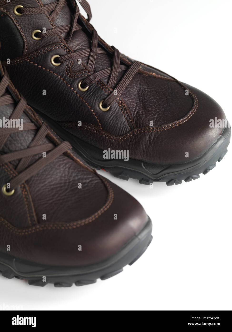 Herren Lederstiefel Winter closeup Stockfoto