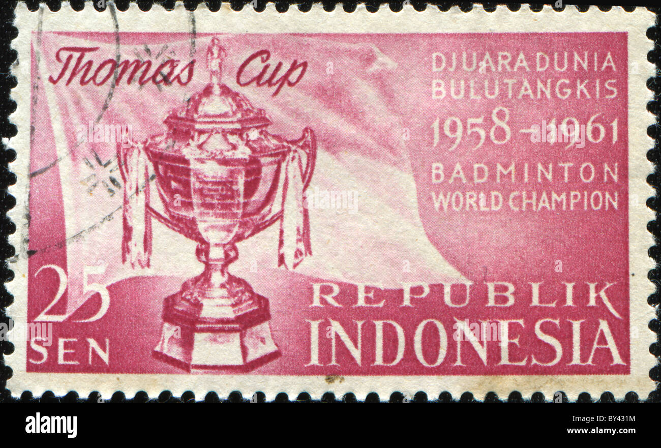 Badminton World Champion, 1958 1961, zeigt Thomas Cup Stockfoto